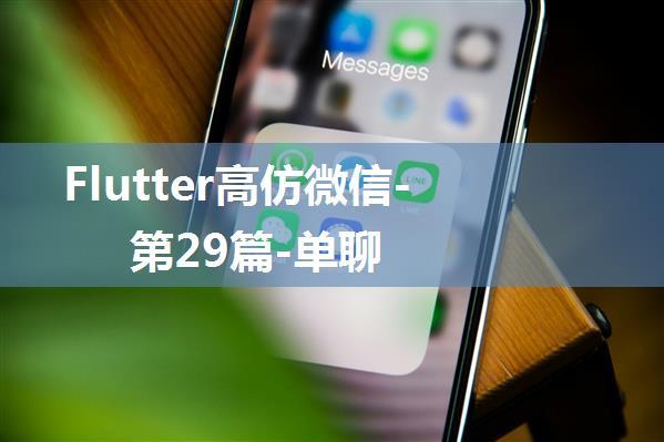 Flutter高仿微信-第29篇-单聊