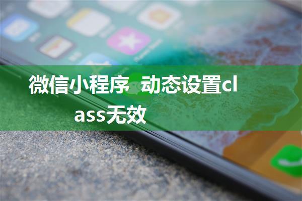 微信小程序 动态设置class无效