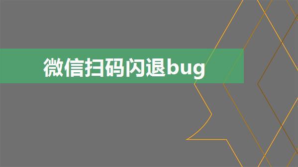 微信扫码闪退bug