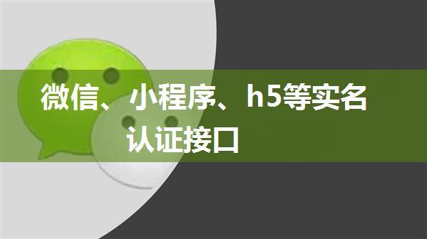 微信、小程序、h5等实名认证接口