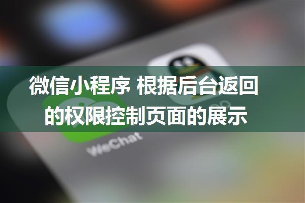 微信小程序 根据后台返回的权限控制页面的展示