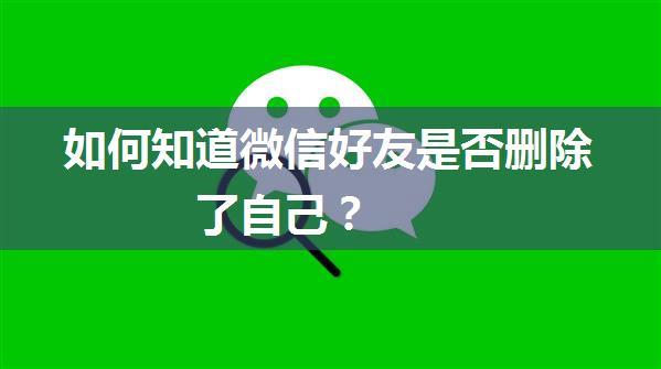 如何知道微信好友是否删除了自己？