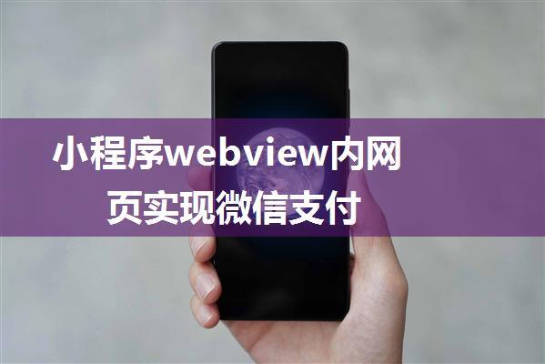 小程序webview内网页实现微信支付