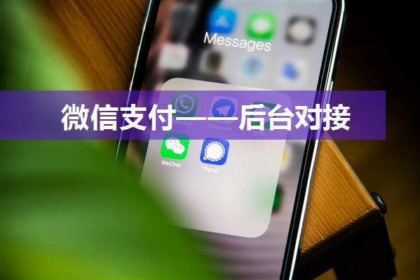 微信支付——后台对接