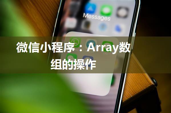 微信小程序：Array数组的操作