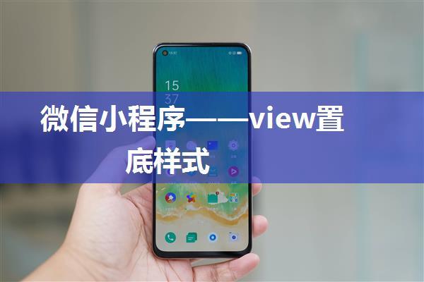 微信小程序——view置底样式