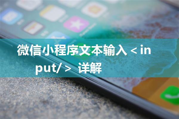 微信小程序文本输入＜input/＞ 详解