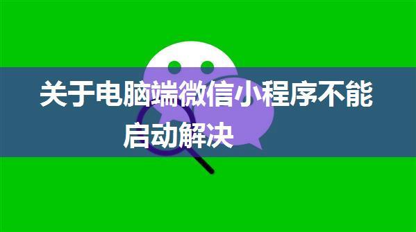 关于电脑端微信小程序不能启动解决