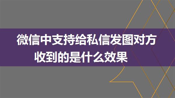 微信中支持给私信发图对方收到的是什么效果