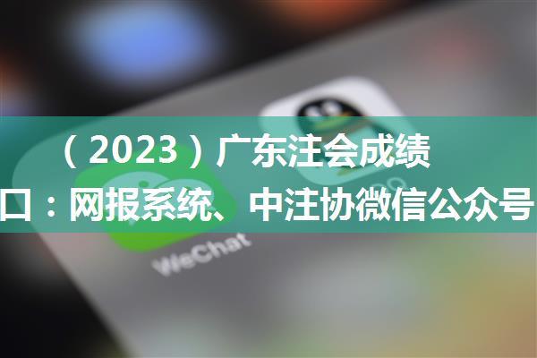 （2023）广东注会成绩查询入口：网报系统、中注协微信公众号，11月下旬开通！ ...