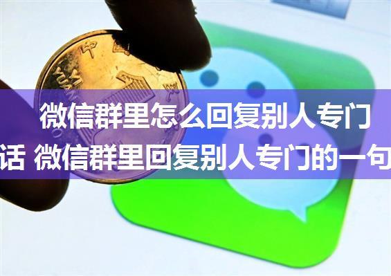 微信群里怎么回复别人专门的一句话 微信群里回复别人专门的一句话方法【详细步骤】