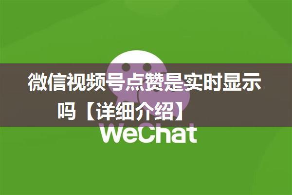 微信视频号点赞是实时显示吗【详细介绍】